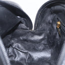 CELINE Macadam Canvas Hand Bag PVC Leather Black Gold Auth 211680A-19
