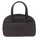 CELINE Macadam Canvas Hand Bag PVC Leather Black Gold Auth 211680A-2