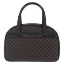 CELINE Macadam Canvas Hand Bag PVC Leather Black Gold Auth 211680A-3