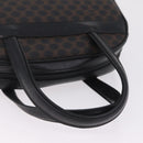 CELINE Macadam Canvas Hand Bag PVC Leather Black Gold Auth 211680A-7