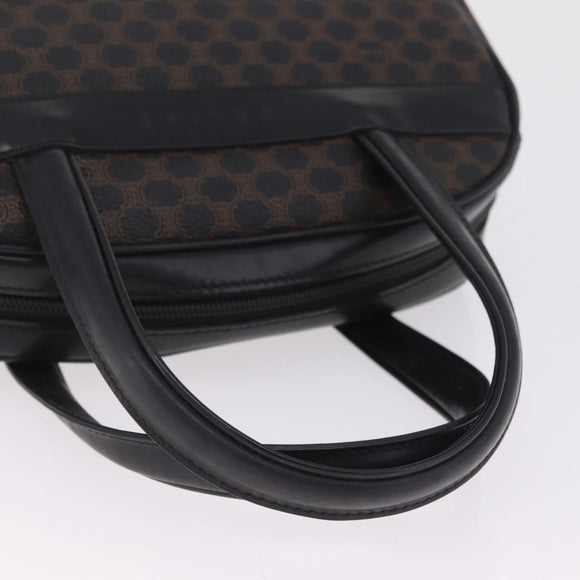 CELINE Macadam Canvas Hand Bag PVC Leather Black Gold Auth 211680A