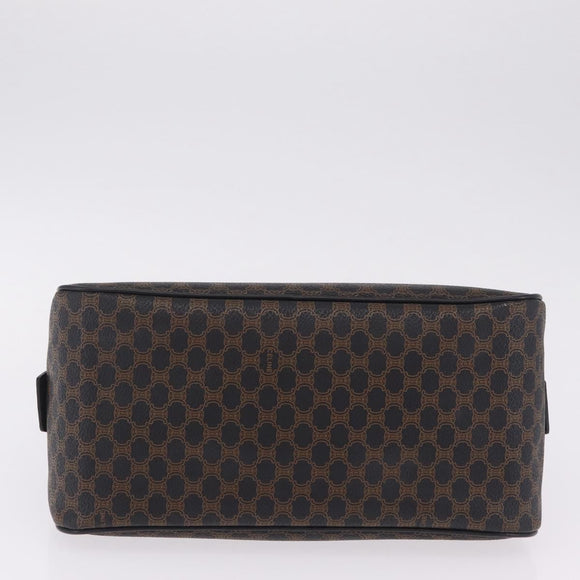 CELINE Macadam Canvas Hand Bag PVC Leather Black Gold Auth 211680A