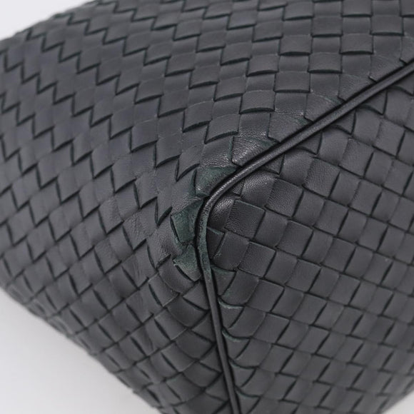 Bottega Veneta INTRECCIATO Shoulder Bag Leather Black Auth 211692A