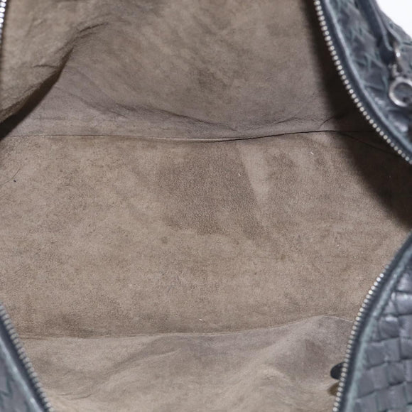 Bottega Veneta INTRECCIATO Shoulder Bag Leather Black Auth 211692A