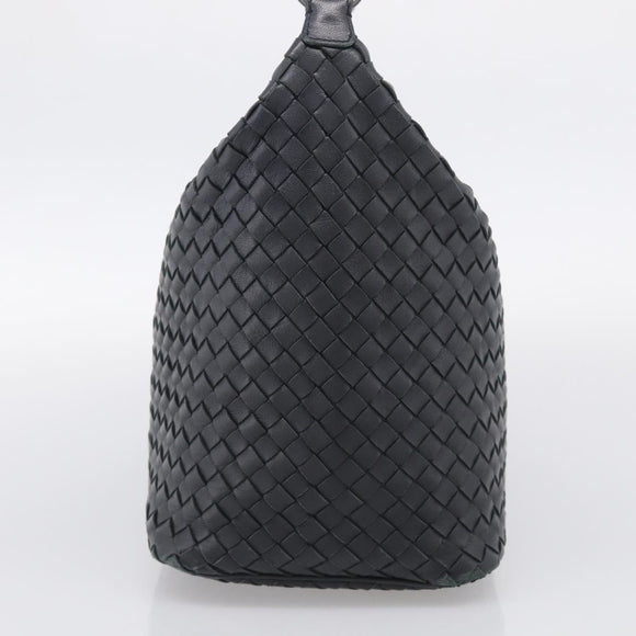 Bottega Veneta INTRECCIATO Shoulder Bag Leather Black Auth 211692A