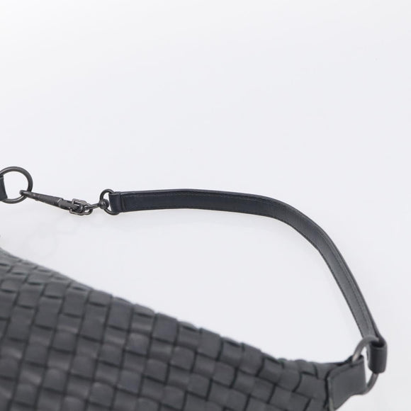 Bottega Veneta INTRECCIATO Shoulder Bag Leather Black Auth 211692A