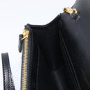 Saint Laurent Cassandra Chain Shoulder Bag Leather Black Gold Auth 211695V-20