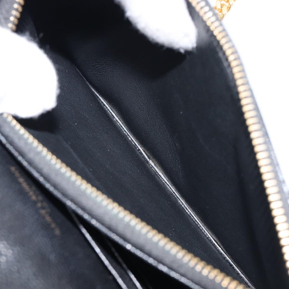 Saint Laurent Cassandra Chain Shoulder Bag Leather Black Gold Auth 211695V