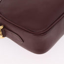 Cartier Must Line Shoulder Bag Leather Bordeaux Gold Auth 211696A-12