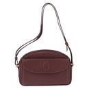 Cartier Must Line Shoulder Bag Leather Bordeaux Gold Auth 211696A-2