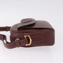 Cartier Must Line Shoulder Bag Leather Bordeaux Gold Auth 211696A-5