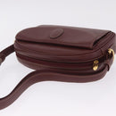 Cartier Must Line Shoulder Bag Leather Bordeaux Gold Auth 211696A-6