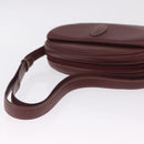 Cartier Must Line Shoulder Bag Leather Bordeaux Gold Auth 211696A-7
