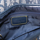 Christian Dior Trotter Canvas saddle Shoulder Bag Navy Gold Auth 211697SAV-20