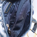 Christian Dior Trotter Canvas saddle Shoulder Bag Navy Gold Auth 211697SAV-21