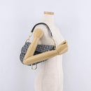 Christian Dior Trotter Canvas saddle Shoulder Bag Navy Gold Auth 211697SAV-27