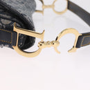 Christian Dior Trotter Canvas saddle Shoulder Bag Navy Gold Auth 211697SAV-9