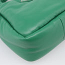 PRADA Hand Bag Leather 2way Green Silver Auth 211699SAM-13