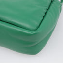 PRADA Hand Bag Leather 2way Green Silver Auth 211699SAM-14