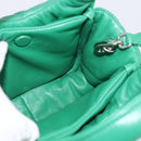 PRADA Hand Bag Leather 2way Green Silver Auth 211699SAM-19