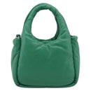 PRADA Hand Bag Leather 2way Green Silver Auth 211699SAM-3