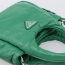 PRADA Hand Bag Leather 2way Green Silver Auth 211699SAM-6