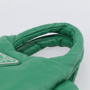 PRADA Hand Bag Leather 2way Green Silver Auth 211699SAM-8
