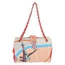 CHANEL Cruise Line Matelasse Chain Tote Bag Canvas Pink Gold CC Auth 211700SM-2