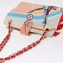 CHANEL Cruise Line Matelasse Chain Tote Bag Canvas Pink Gold CC Auth 211700SM-7