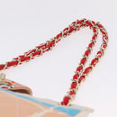 CHANEL Cruise Line Matelasse Chain Tote Bag Canvas Pink Gold CC Auth 211700SM-9