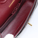 CHANEL Matelasse 25 Chain Shoulder Bag Lamb Skin Black Gold CC Auth 211705SV-23