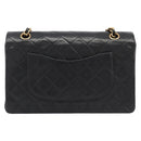 CHANEL Matelasse 25 Chain Shoulder Bag Lamb Skin Black Gold CC Auth 211705SV-3