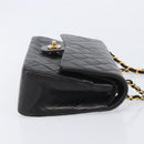 CHANEL Matelasse 25 Chain Shoulder Bag Lamb Skin Black Gold CC Auth 211705SV-4