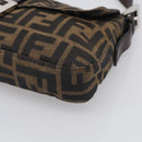 FENDI Zucca Canvas Mamma Baguette Shoulder Bag Brown Black Auth 211709V-10