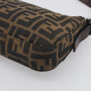 FENDI Zucca Canvas Mamma Baguette Shoulder Bag Brown Black Auth 211709V-12