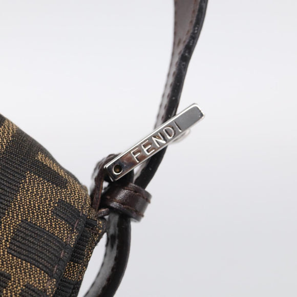 FENDI Zucca Canvas Mamma Baguette Shoulder Bag Brown Black Auth 211709V