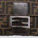 FENDI Zucca Canvas Mamma Baguette Shoulder Bag Brown Black Auth 211709V-15