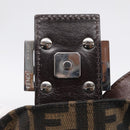 FENDI Zucca Canvas Mamma Baguette Shoulder Bag Brown Black Auth 211709V-17