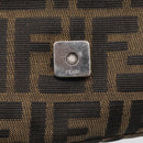 FENDI Zucca Canvas Mamma Baguette Shoulder Bag Brown Black Auth 211709V-18