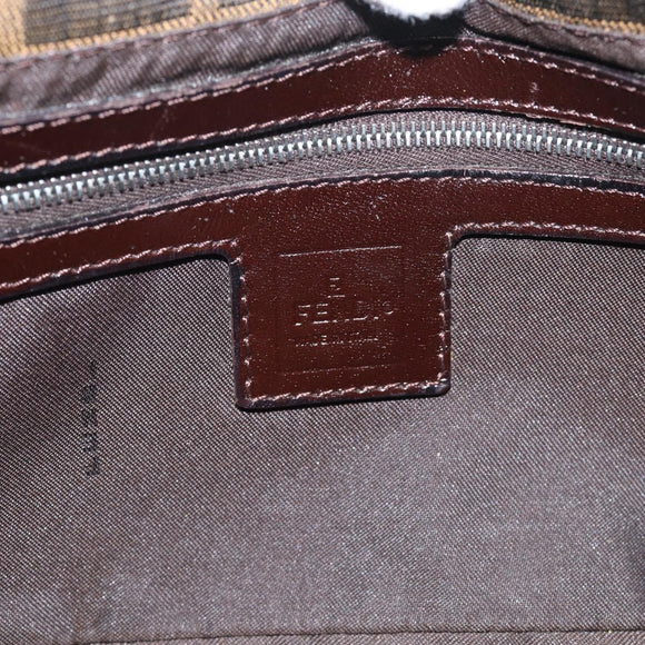 FENDI Zucca Canvas Mamma Baguette Shoulder Bag Brown Black Auth 211709V