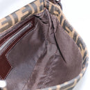 FENDI Zucca Canvas Mamma Baguette Shoulder Bag Brown Black Auth 211709V-21