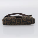 FENDI Zucca Canvas Mamma Baguette Shoulder Bag Brown Black Auth 211709V-9