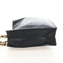 CHANEL Chain Shoulder Tote Bag Lamb Skin Black Gold CC Auth 211710V-4