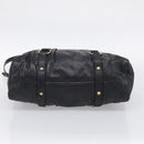 Miu Miu Hand Bag Vitellolux 2way Black Gold Auth 211712V-11