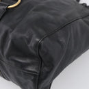 Miu Miu Hand Bag Vitellolux 2way Black Gold Auth 211712V-12