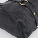 Miu Miu Hand Bag Vitellolux 2way Black Gold Auth 211712V-15