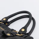 Miu Miu Hand Bag Vitellolux 2way Black Gold Auth 211712V-8
