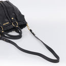 Miu Miu Hand Bag Vitellolux 2way Black Gold Auth 211712V-9