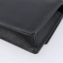 PRADA Chain Pouch Saffiano leather Black Gold Auth 211715V-13