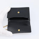 PRADA Chain Pouch Saffiano leather Black Gold Auth 211715V-16